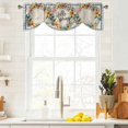 thumbnail image 4 of Tie Up Valances for Windows, Hello Spring Adjustable Valance Curtains Window Treatment for Living Room, Farmhouse Floral Eucalyptus Wood Plaid Burlap Rod Pocket Kitchen Curtains & Drapes 60x18 Inch, 4 of 9