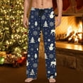 thumbnail image 2 of Top-kevin Men's Christmas Polyester Pajama Pants Soft Comfy Sleep & Lounge Pants Lightweight Drawstring Pjs Bottoms with Pockets, 2 of 4