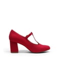 thumbnail image 2 of Zapatos de Tacón Bajo con Correa en T Mary Jane para Mujer DREAM PAIRS Rojo Talla 10, 2 of 6
