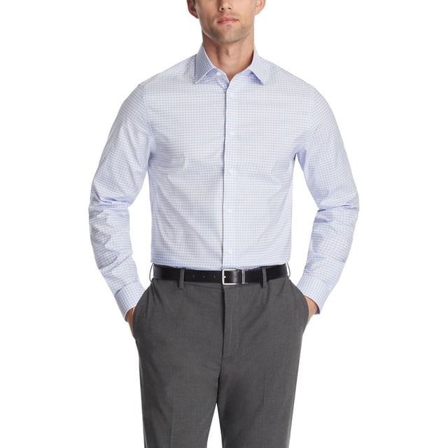 Michael Kors Mens Comfort Stretch Button Down Dress Shirt, Multicoloured, 16.5" Neck 32-33" Sleeve