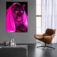 thumbnail image 4 of Mudket Neon Pink Leopard with Silk Veil Black Background Canvas Wall Art, Trendy Modern Glam Wall Prints Waterproof Canvas for Living Room Apartment Home Decor , Framed Ready to Hang - 12"L x 8"W, 4 of 9