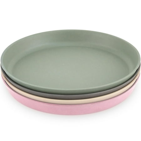 WeeSprout Kid-Sized Bamboo Melamine Plates, Set of 4