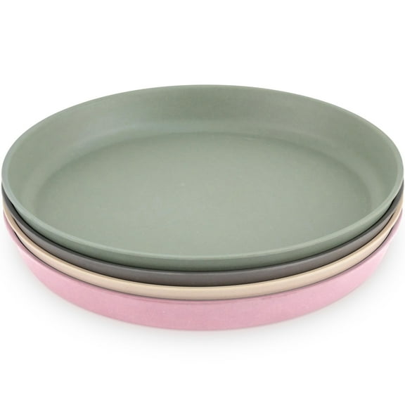 WeeSprout Kid-Sized Bamboo Melamine Plates, Set of 4