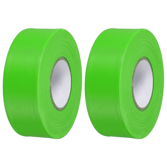 1-1/5"x147' Flagging Tape Non-Adhesive Neon Marking Tape for Tree Survey Boundaries, Green 2 Pack