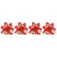thumbnail image 1 of 4 Uds. De flores artificiales para árbol de Navidad, flor de Pascua roja dorada, flores brillantes con polvo dorado, 1 of 14