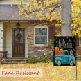 thumbnail image 5 of Hello Fall Garden Flag Pumpkin Farm Truck Double Sided Quote, Small Burlap Decorative House Yard Decoration, Autumn Leaves Harvest Farmhouse Country Seasonal Home Outdoor Vintage Décor 12 x 18, 5 of 6