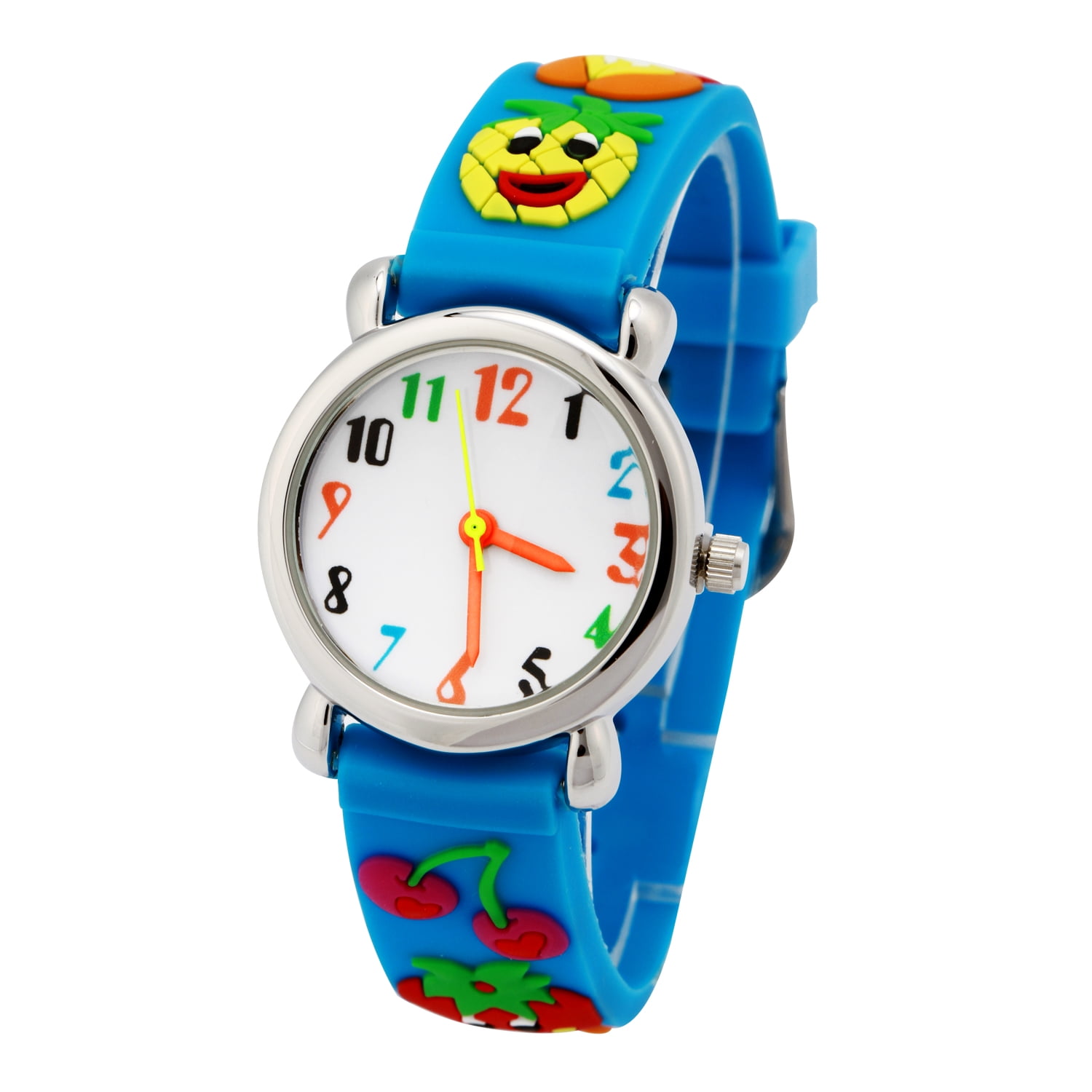 TOPCHANCES Kids Watches,Child's 3D Cartoon Quartz Watch Toddler Time with Teacher for Age 3-10 Boys Girls(pineapple)