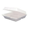 Dart Foam Hinged Lid Containers, 3-Compartment, 8.38 x 7.78 x 3.25, 200/Carton -DCC85HT3R