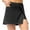 Black, variant on IROINNID Mini Empire Waist Skirt For Women Fake Two-piece Running Casual Gym Yoga Slit Tennis Skirt Solid Color Skirt