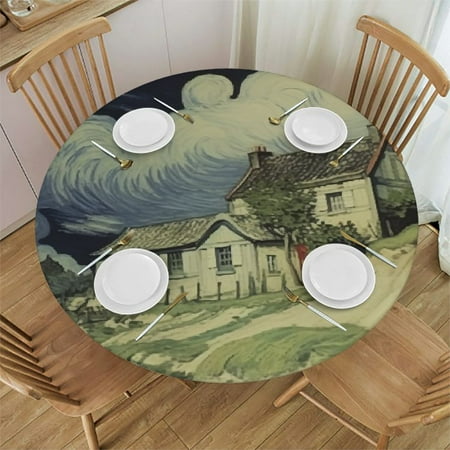 

Autua Hill Round Table Cover Stain Resistant & Washable Full Width Single-Sided Printing Polyester Fiber Perfect for Indoor Outdoor Kitchen Dining Wedding Parties 31 -35