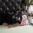 thumbnail image 4 of Black Snowman Christmas Throw Pillow Covers, Winter Snowflake Xmas Gifts Soft Breathable Pillow Cases with Invisible Zipper for Sleeping, Small Pillowcases for Couch Bed Sofa Chair 16x24 Inches, 4 of 6
