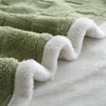 thumbnail image 3 of Fleece Queen Blanket for Sofa - Soft Lightweight Plush Cozy Fuzzy Microfiber Checkered Warm Blanket, 70x80 inches, Green, 3 of 7