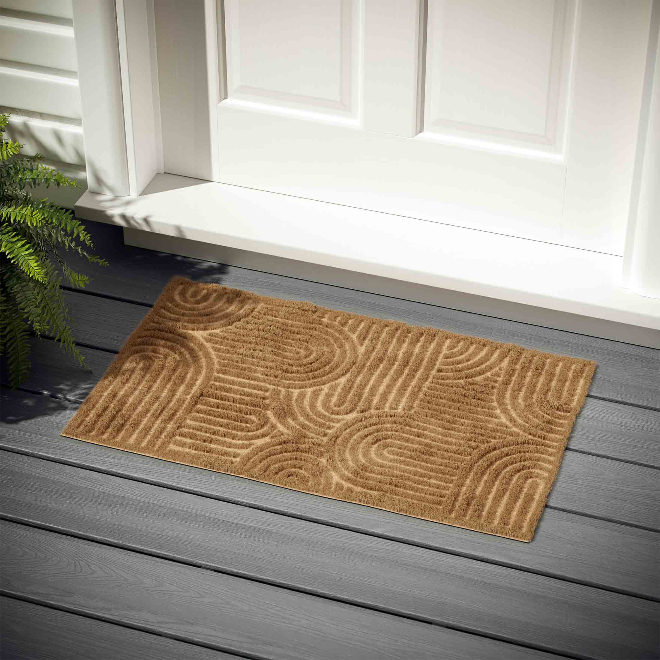 Beautiful Geometric Doormat, 18" x 30", Natural, by Drew Barrymore