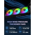 thumbnail image 2 of darkFlash DF-DV360M-BK MAX 360mm AIO Liquid CPU Cooler with 3.95" 480x480 LCD, Black, 2 of 8
