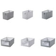 thumbnail image 4 of Matsuzay Caja de almacenamiento Contenedores de tienda de ahorro de espacio Manija duradera Ventana visual Cajas para el hogar Manta Ropa Almacenamiento y organización del hogar Gris puro 1, 4 of 6