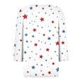 thumbnail image 5 of Women Casual Plus Size Split Neck T Shirts Stars and Stripes 250th Anniversary USA Print 3/4 Sleeve Oversized Tunic Summer Lightweight White M, 5 of 5