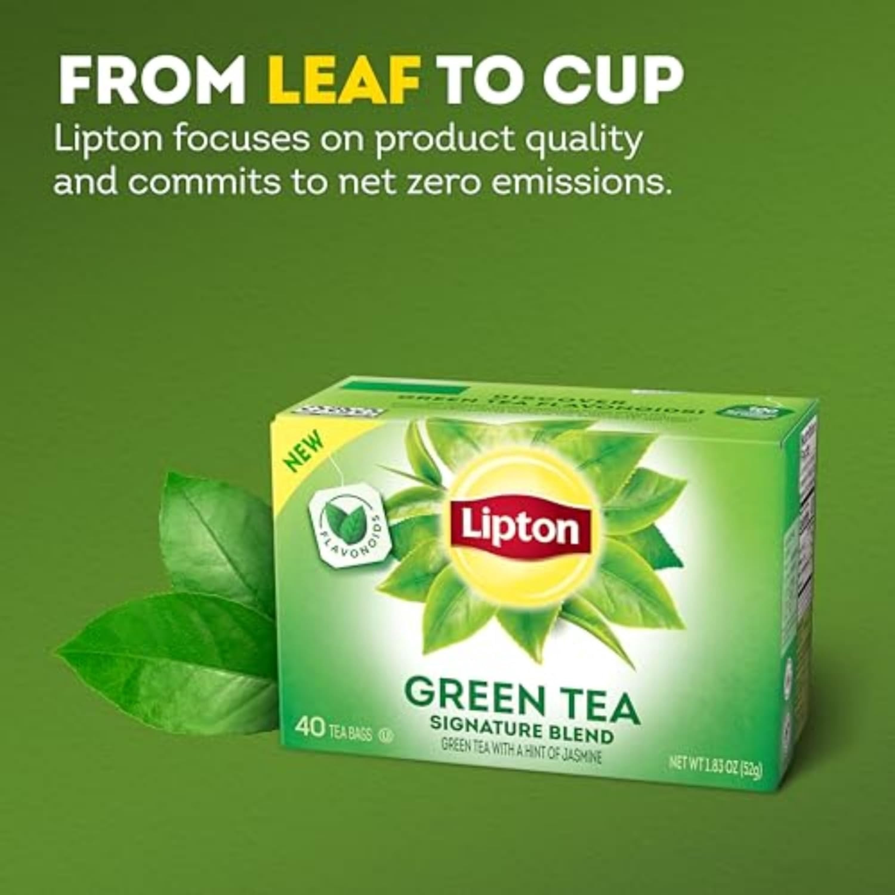 (6 pack) Lipton Tea Bags, Green Tea, 40 Green Tea Bags per Box (1 Pack)
