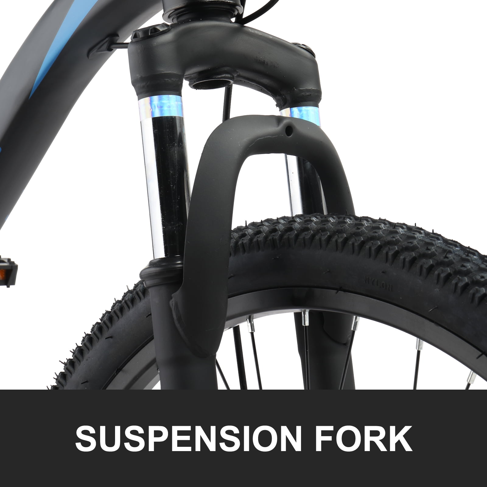 Ktaxon 24 inch Mountain Bike for Aldult, Dual Disc Brakes 21 Speeds Mountain Bike, Blue