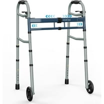 Agrish Narrow Walker for Small Doorways - Adjustable Width & Height, Folding, Aluminum Frame 400 lbs, for Seniors & Disabled
