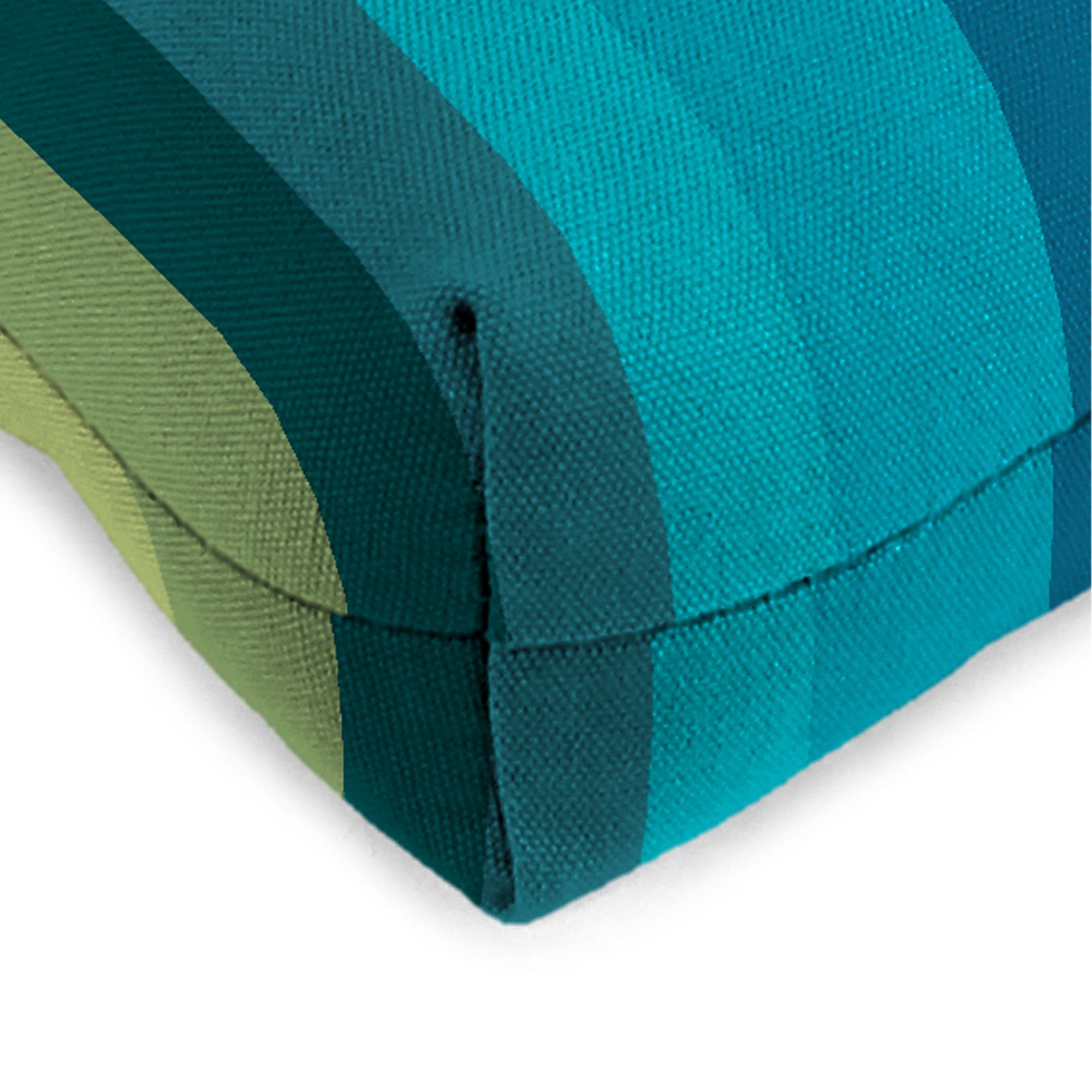 Jordan Manufacturing 19" x 19" Islip Teal Stripe Square Tufted Contoured Outdoor Wicker Seat Cushion (2 Pack)