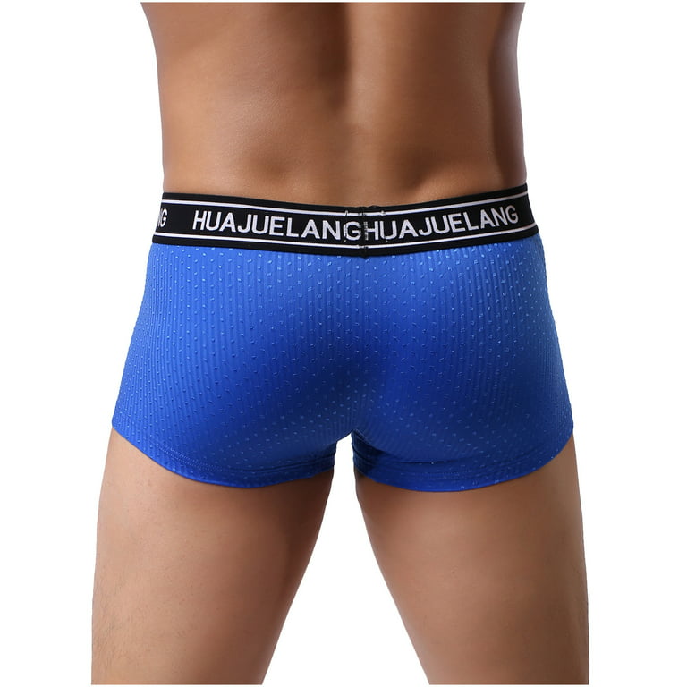Pouch Boxer Briefs for Men Breathable Ice Silk Underwear U Convex