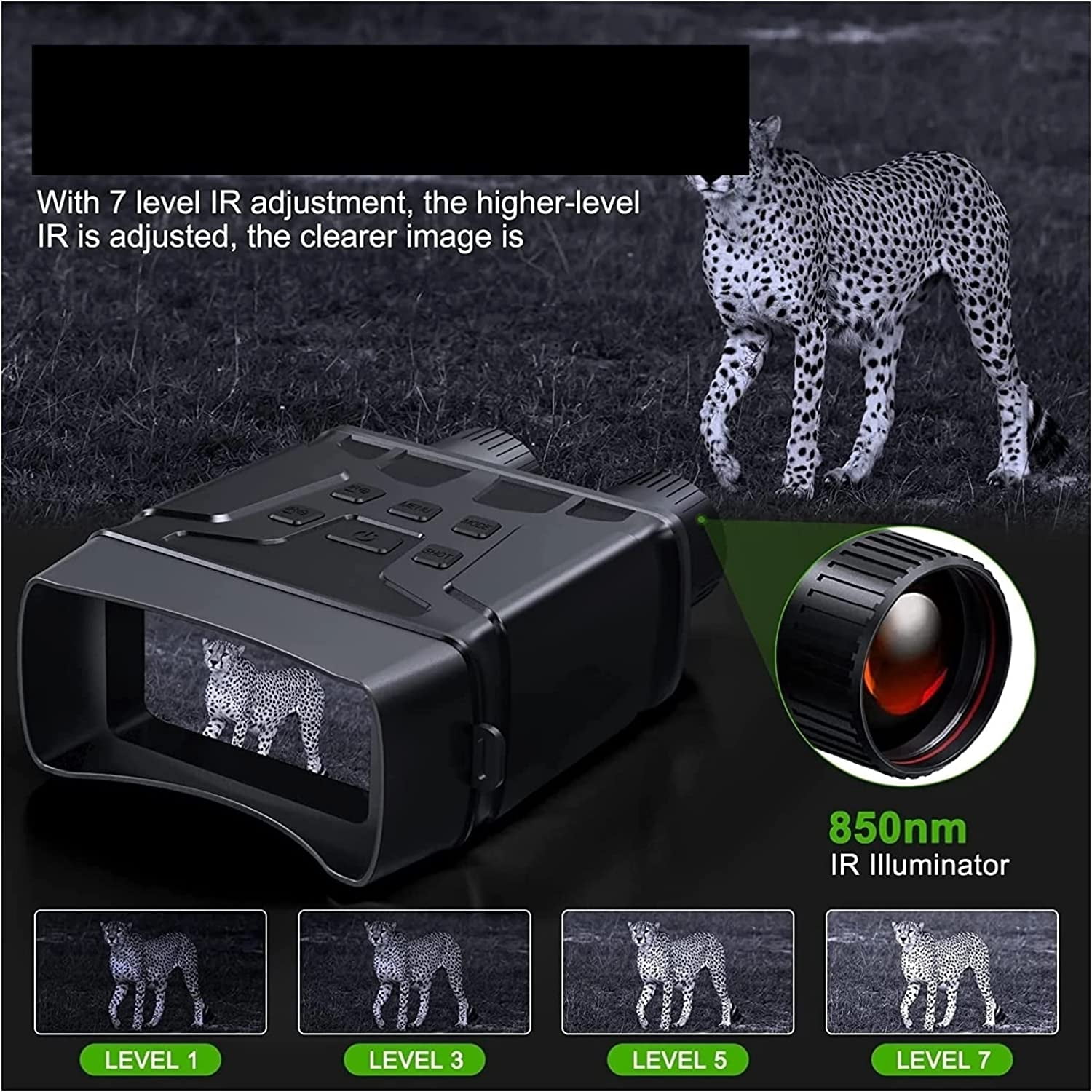 1080P Night Vision Binoculars Binoculars Night Vision Device R6 850nm Infrared 5X Digital Zoom Hunting Telescope Outdoor Day Night Dual Use 300m Electronics