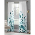 thumbnail image 4 of Teal Spring Floral Sheer Curtains 84 Inch Length 2 Panels Set, Watercolor Flowers Elegant Pastoral Voile Window Treatment Rod Pocket Curtains Sheers Drapes for Bedroom/Living Room/Kitchen 52"x84"x2, 4 of 7