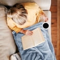 thumbnail image 4 of Soft Mesh Flannel Fleece Blanket Plush Slateblue 200 x 230cm, 4 of 8