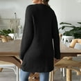 thumbnail image 6 of HTNBO Womens Ribbed Knit Casual Open Front Cardigans Long Sleeve Sweater with Pocket Fuzzy Fleece Outerwear, 6 of 6