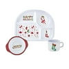 The World of Eric Carle Holiday, The Very Hungry Caterpillar Happy Holidays Kids Melamine Set - White, Red, & Green - 3 Piece
