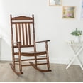 thumbnail image 6 of BplusZ Outdoor Wooden Rocking Chair for Patio and Porch - Traditional Indoor Outside Furniture Rocker for Lawn, Backyard and Garden, Brown, 6 of 6