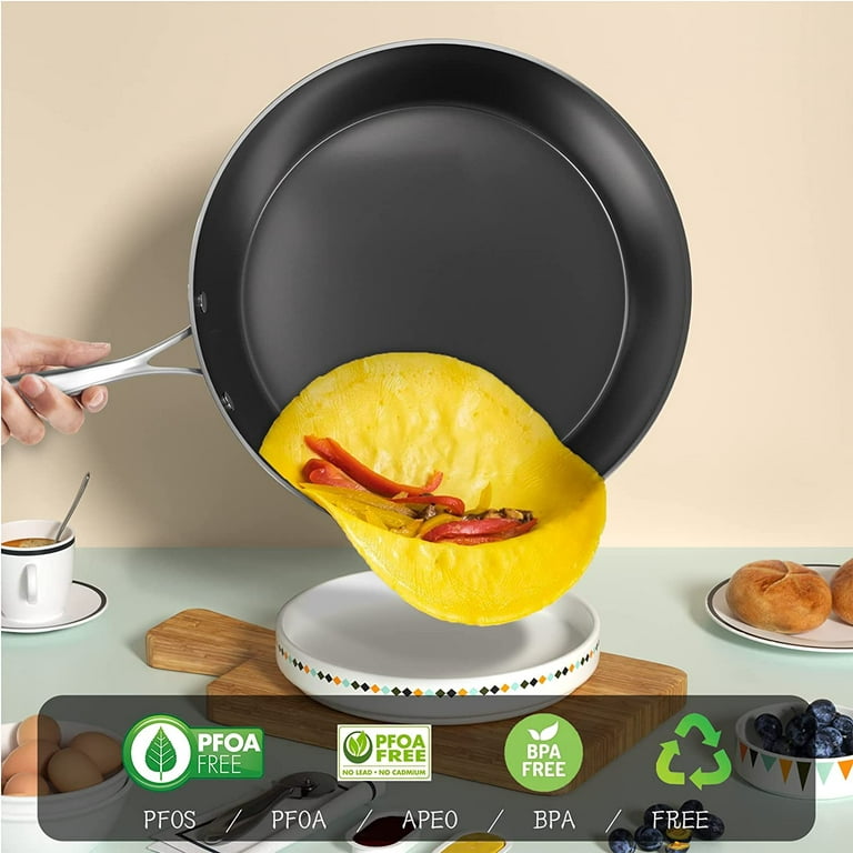 Nonstick Saute Pan With Lid, Non Toxic Ptfe & Pfoa Free, Oven Safe