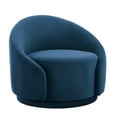 thumbnail image 2 of Velvet Swivel Chair Set of 2 Living Room Modern Swivel Barrel Chair Indoor Chair, Comfy Round Swivel Accent Armchair, Blue, 2 of 7