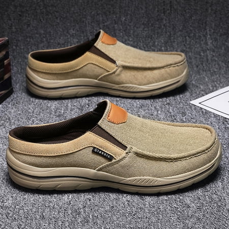 CPNG Men's Orthopedic Slip-On Loafers Walking Shoes Casual Plantar Fasciitis Slippers Diabetic Bunions Boat Shoes with Arch Support for Foot and Heel Pain Relief