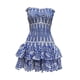 thumbnail image 2 of Vestido corto de fiesta sin tirantes con estampado floral para salir de vacaciones por la noche para mujer S, 2 of 9