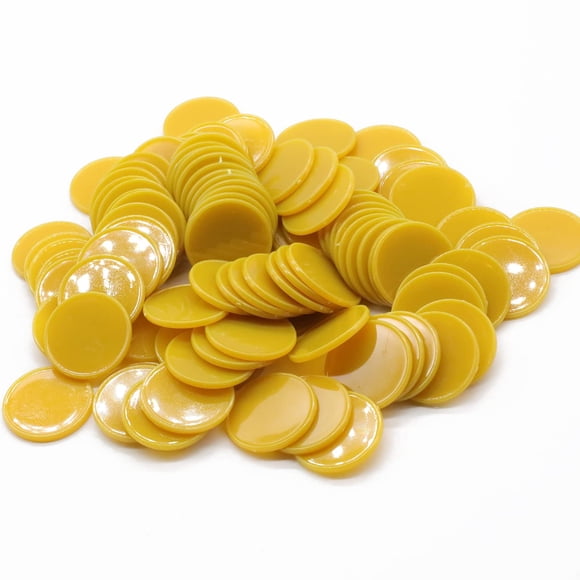 Hakitaroom Juego De 100 Fichas De Juego De Fichas De Póquer De Plástico Opaco Con Caja De Almacenamiento (Vara De Oro De 1,58 Pulgadas)