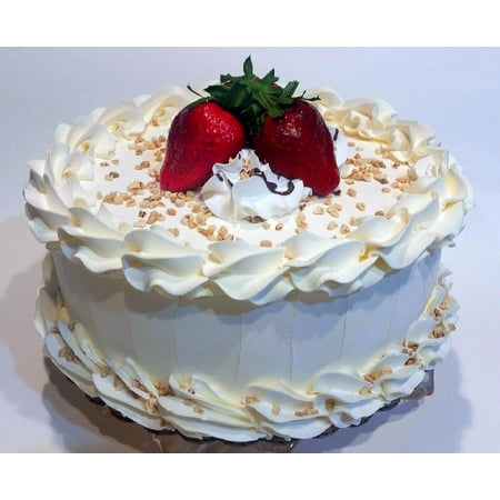 Large Vanilla Strawberry Fake Cake Display 9