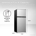 thumbnail image 2 of TCL 4.7 Cu. Ft. Compact Double Door Refrigerator in Silver, TRM47D5AV, 2 of 19