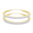 thumbnail image 4 of 1/4 CT Round Cut White Cubic Zirconia Enhancer Double Guard Ring In 14K Yellow Gold Over Sterling Silver (Color: White, Clarity: VVS1-VVS2, 0.25 Cttw) -4.5, 4 of 7