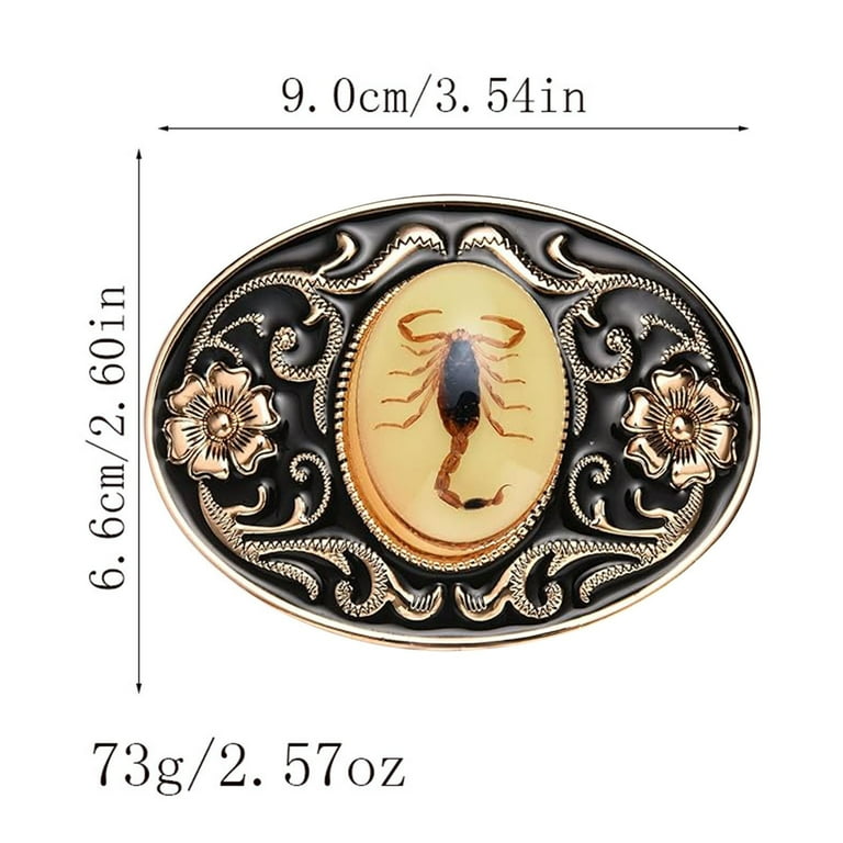 JGJJUGN Glow in The Dark Scorpion Belt Buckle Gothic Fashion