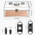 thumbnail image 3 of Scotte Humidificateur à Cigares en Acrylique avec Humidificateur et Hygromètre, Peut Contenir Environ 20 Cigares Y Compris Coupe-Cigares et Punch à Cigares (Clair-1), 3 of 7