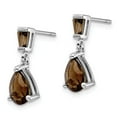 thumbnail image 2 of 14K White Gold Earring Drop & Dangle Women'S Smoky Quartz Baguette Pear 18 mm 5, 2 of 3