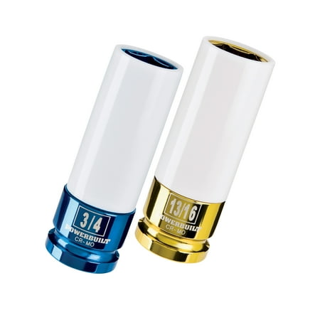 UPC: 0028907442259 | Powerbuilt 2 Piece SAE 3/4  and 13/16  Wheel Lug Nut Socket Set – 642396