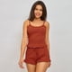 thumbnail image 1 of Pijama de mujer sexy con tirantes y pantalones cortos, pijama de dos piezas, traje de mujer de color liso a rayas, ropa de casa, pijama, 1 of 5
