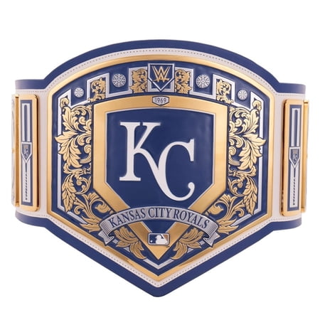Kansas City Royals Championship Belt Metal Plates Hand-Tooled Leather Strap Adult Size Collectible