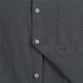 thumbnail image 4 of COEVALS CLUB Men's Linen Button Down Shirt Summer Hawaii Beach Casual Fashion Short Sleeve Shirt Dark Gray 01 4X-Large, 4 of 6