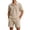 Khaki, variant on StSilkitty Mens Casual 2 Piece Outfits Quarter Zip Short Sleeve Collared Textured Shirts and Shorts Sets Lightweight Comfy Set