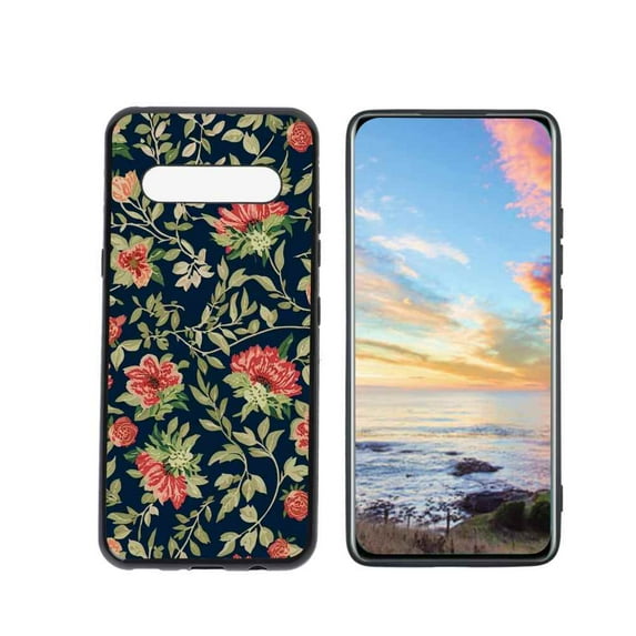 Pretty-Vintage-Floral-2 Phone Case, Degined for LG V60 ThinQ 5G Case Men Women, Flexible Silicone Shockproof Case for LG V60 ThinQ 5G