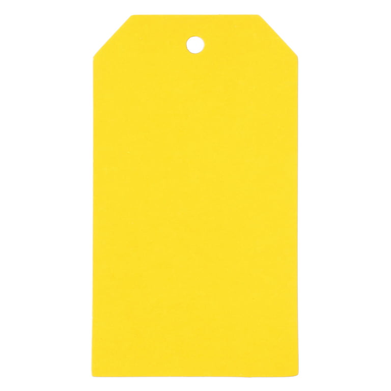 CleverDelights Yellow Price Tags - 2 x 3.5 - 100 Pack - Paper Gift Tag 