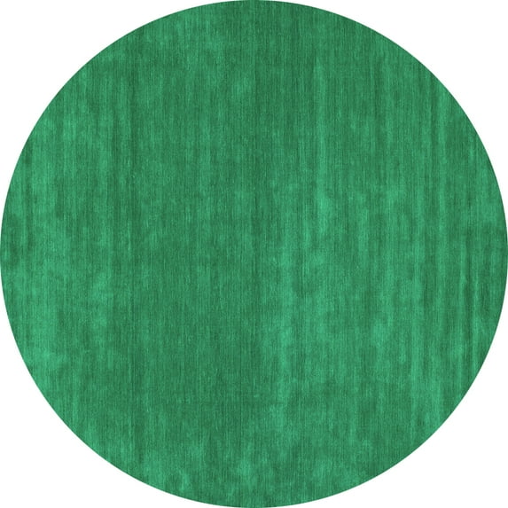 Ahgly Company Indoor Round Abstract Turquoise Blue Contemporary Area Rugs, 3' Round